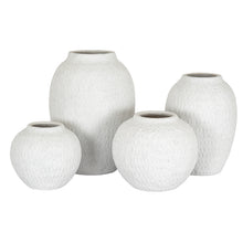 Load image into Gallery viewer, White Textured Round Vase