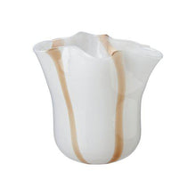 Load image into Gallery viewer, White Vase with Beige Stripes