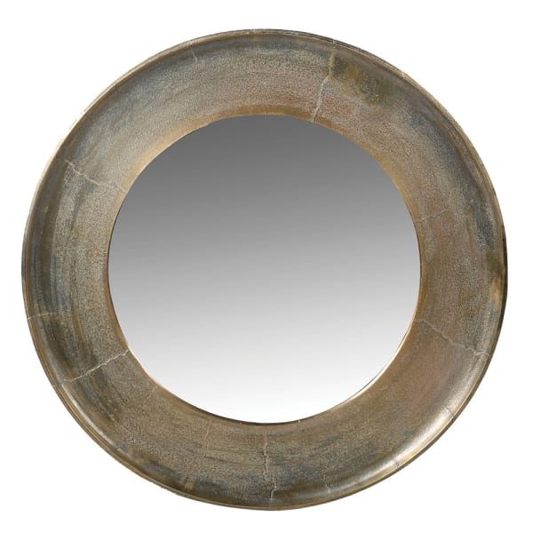 Antique Brass Round Mirror