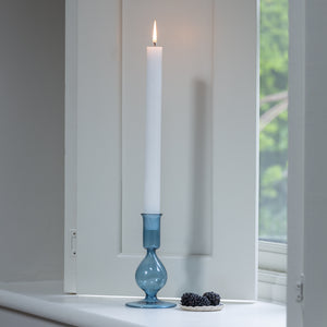 Blue Glass Candlestick - Short