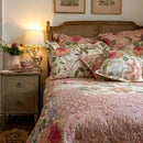 Load image into Gallery viewer, Constance Soft Pink Patchwork Bedspread - One Size