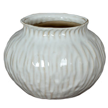 Load image into Gallery viewer, Cream Ridged Vase - Small
