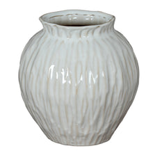 Load image into Gallery viewer, Cream Ridged Vase - Medium
