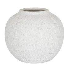 Load image into Gallery viewer, White Textured Round Vase

