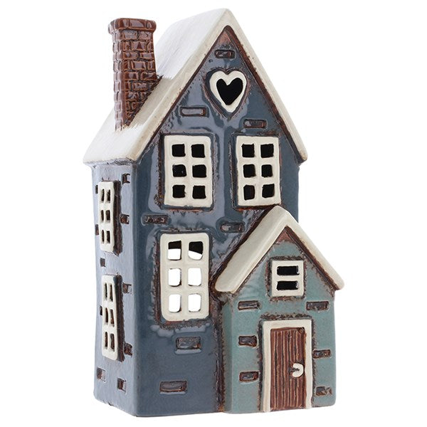 Blue House with Porch Tealight Holder