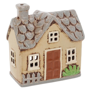 Cream House with Picket Fence Tealight Holder -Small