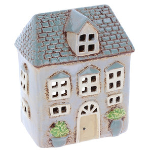Pale Blue House Tealight Holder - Large