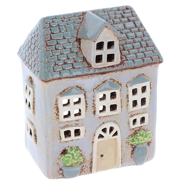 Pale Blue House Tealight Holder - Large