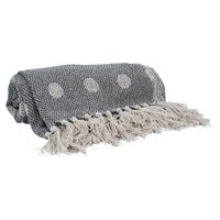 Navy Spotty Cotton Throw