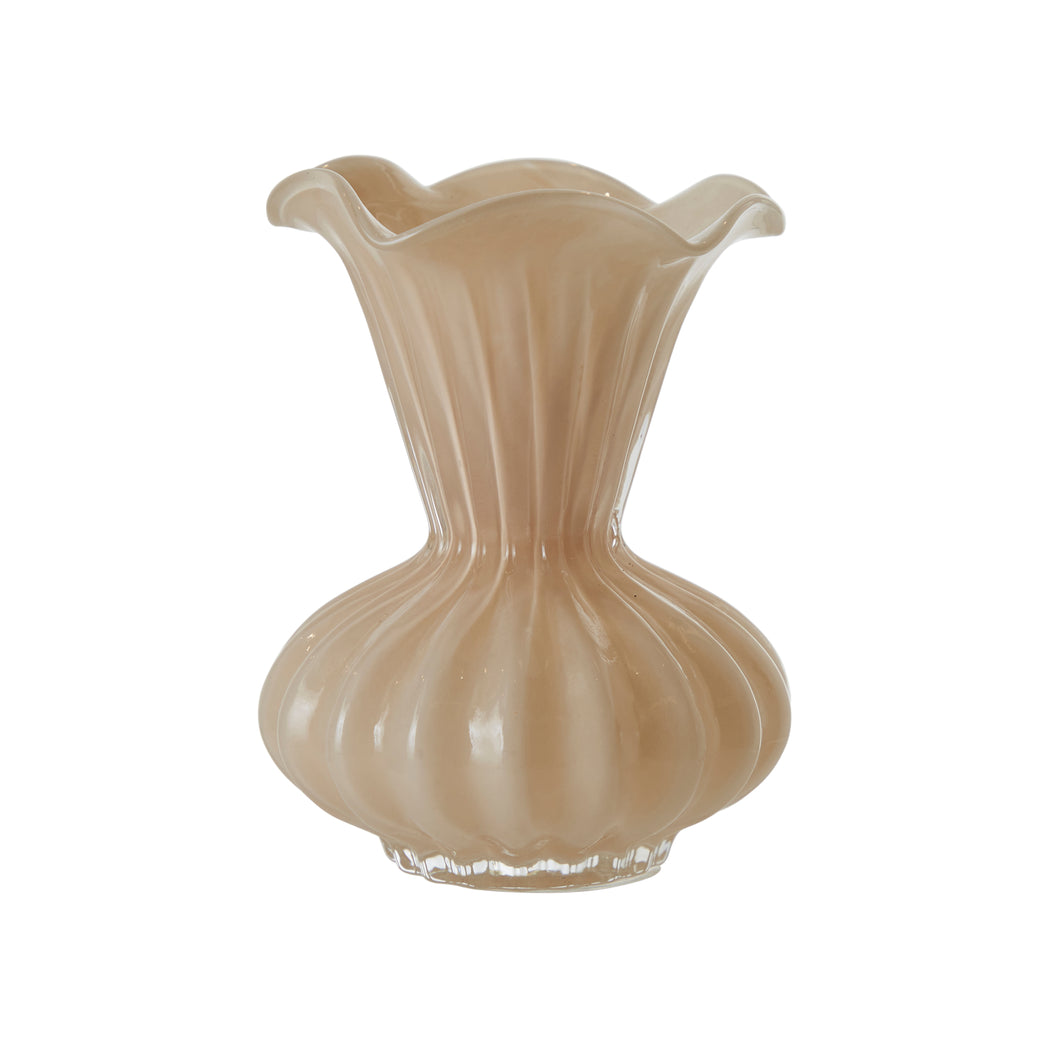 Cream Fluted  Vase