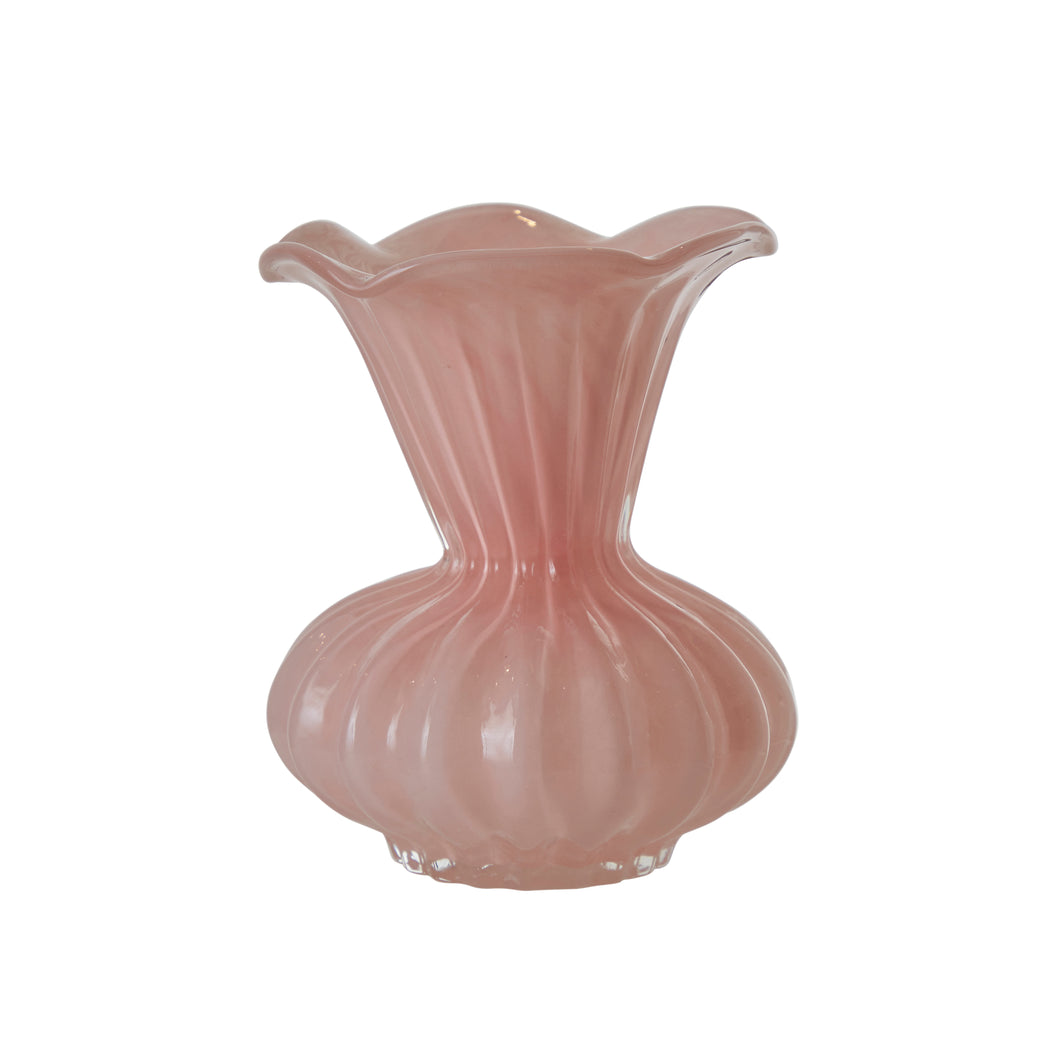 Pink Fluted Vase