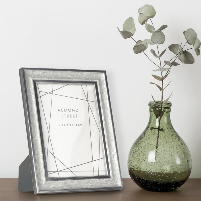 Silver Edge Mottled Grey Photograph Frame 5 x 7