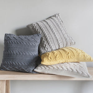 Wiltshire Grey Cable Knit Cushion