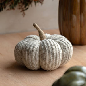 Cream Knitted Pumpkin