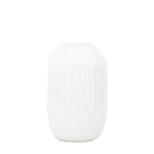 Load image into Gallery viewer, White Ridged Glass Vase
