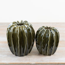 Load image into Gallery viewer, Olive Green Pod Vase - Small
