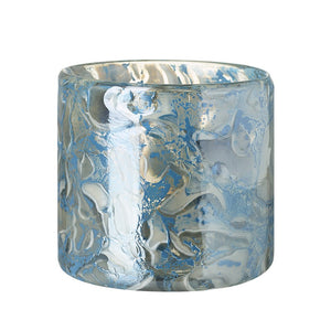 Blue and White Patterned Candle Holder - Small