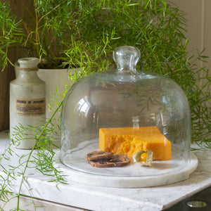 Glass Cloche with Marble Base