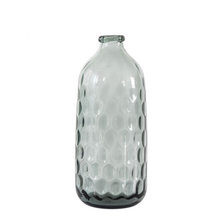 Smoky Grey Honeycomb Bottle Vase - Small