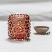 Load image into Gallery viewer, Tall Dusky Rose Bubble Tealight Holder
