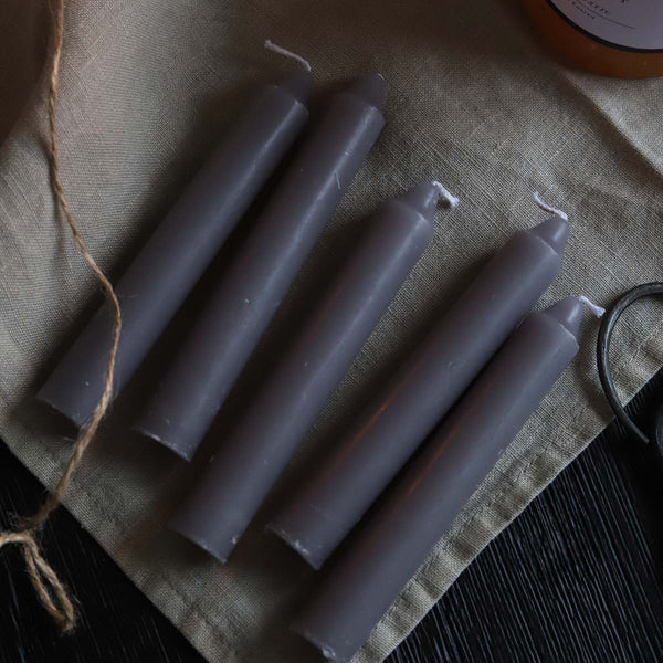 Set of 5 Small Grey Candles