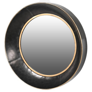 Black and Gold Concave Round Mirror