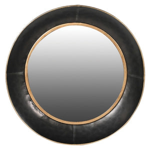 Black and Gold Concave Round Mirror