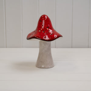 Red Ceramic Mushroom - Large
