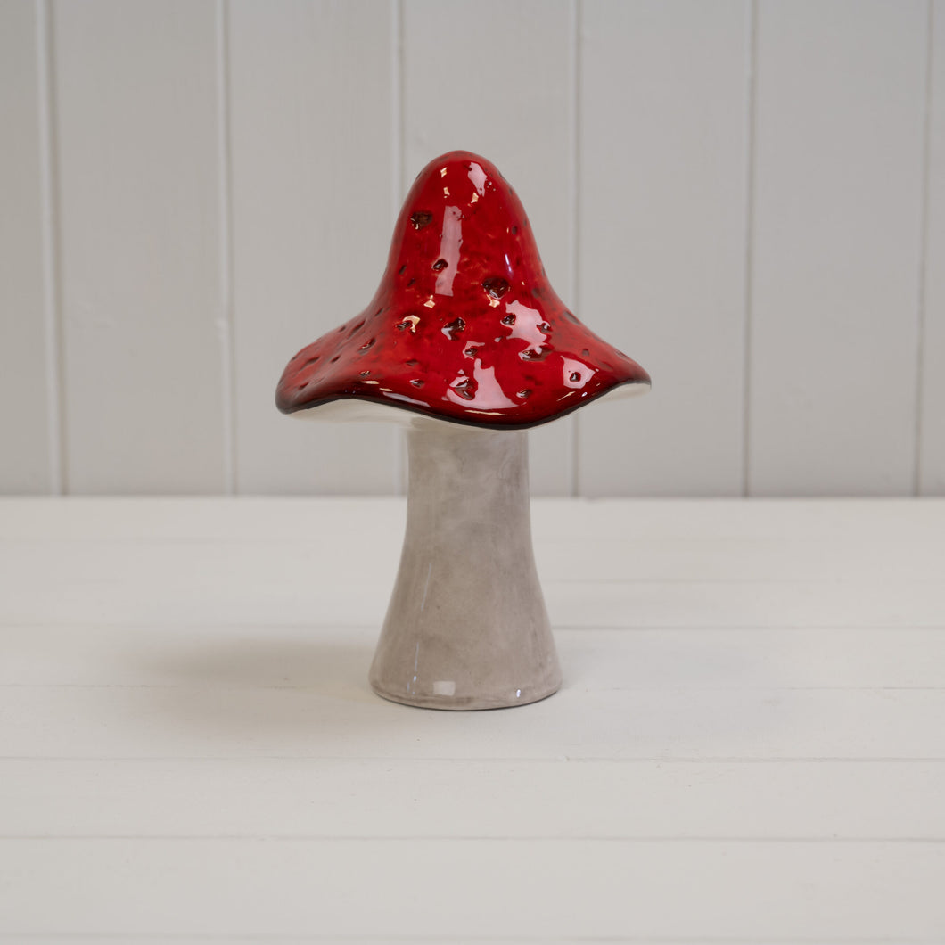 Red Ceramic Mushroom - Large