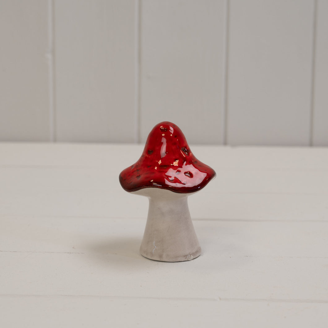Red Ceramic Mushroom - Small