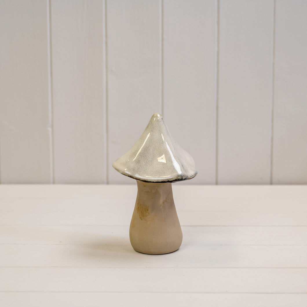 Pointy Cream Ceramaic Mushroom