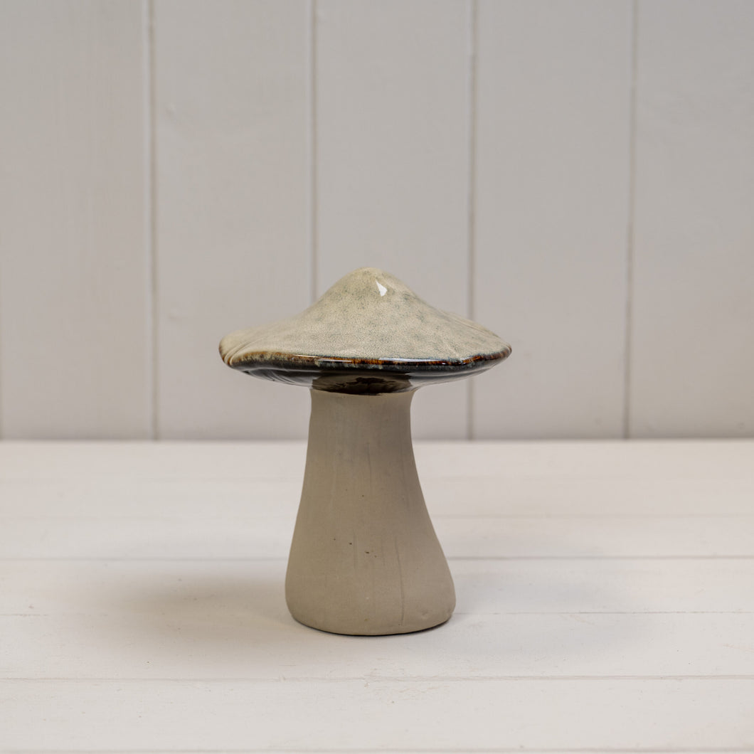 Wide Cream Ceramic Mushroom
