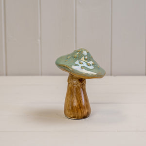 Dark Green Ceramic Mushroom - Large