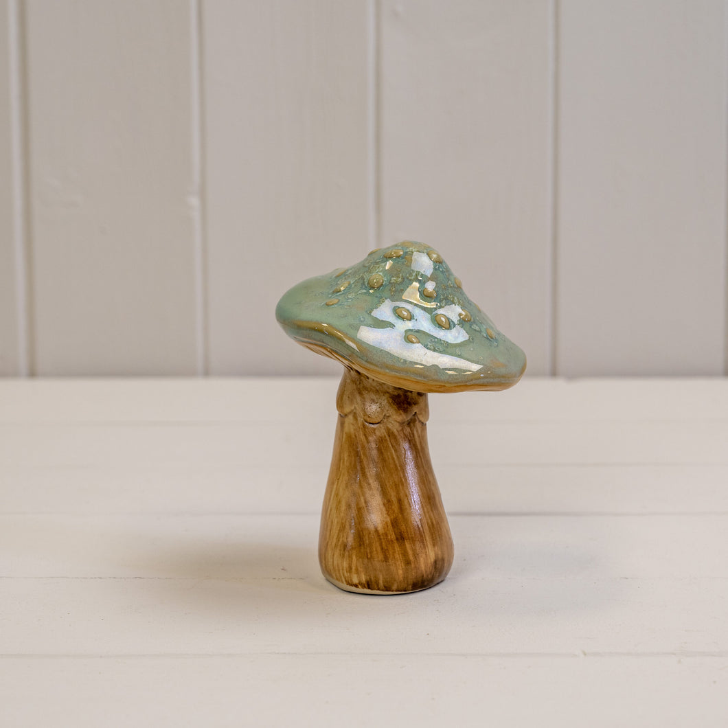 Dark Green Ceramic Mushroom - Large