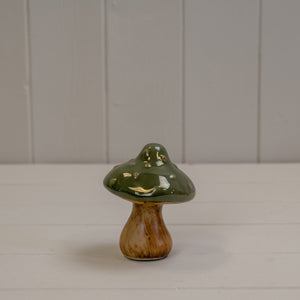 Dark Green Ceramic Mushroom - Small