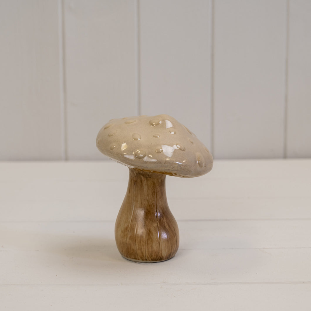 Beige Spot Ceramic Mushroom