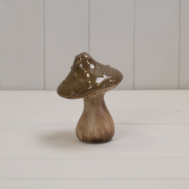 Brown Spot Ceramic Mushroom