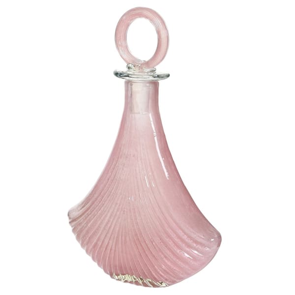 Pink Glass Circled Lidded Deco Bottle