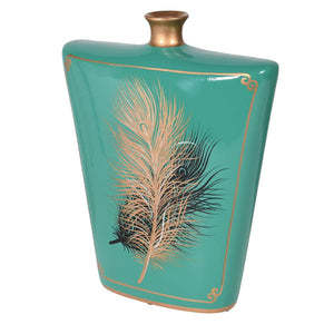 Turquoise Feather Bud Vase