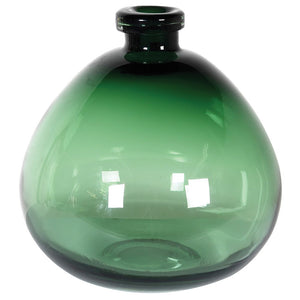 Handblown Dark Green Bottle Vase