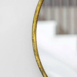 Round Vintage Brass Mirror - Large