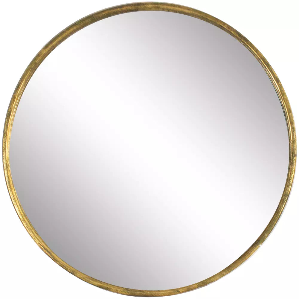 Round Vintage Brass Mirror - Small