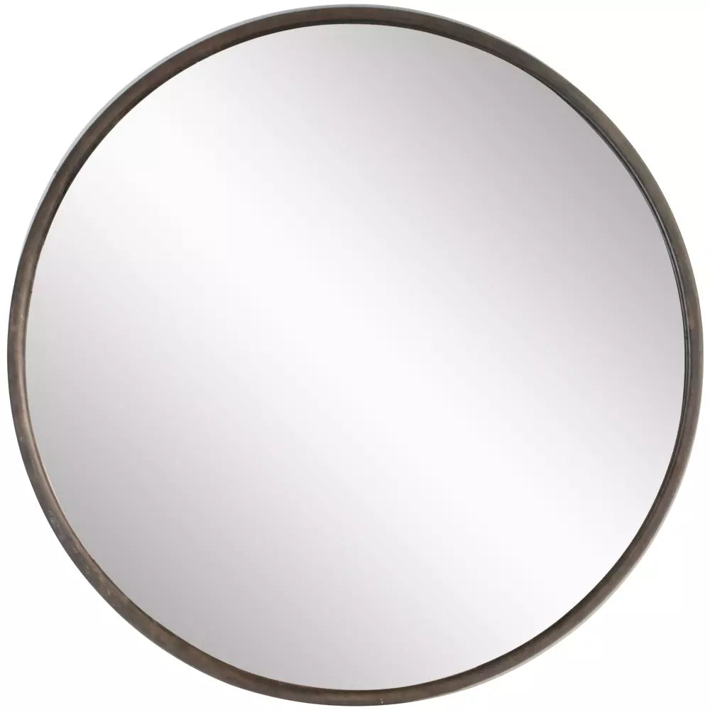 Round Antique Grey Mirror - Large