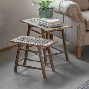 Woven Cane Top Stool - Small