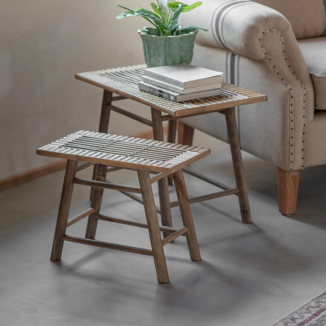Woven Cane Top Stool - Small
