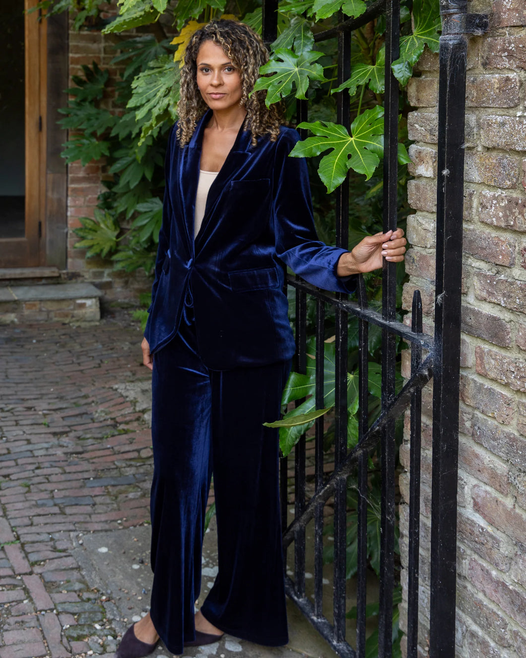 Margo Velvet Blazer - Navy