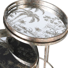 Load image into Gallery viewer, Palm Leaf Mirrored Nest of Tables
