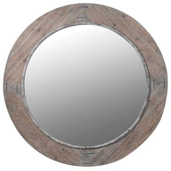 Round Wooden Mirror