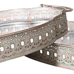 Oval Mirrored Tray - Large