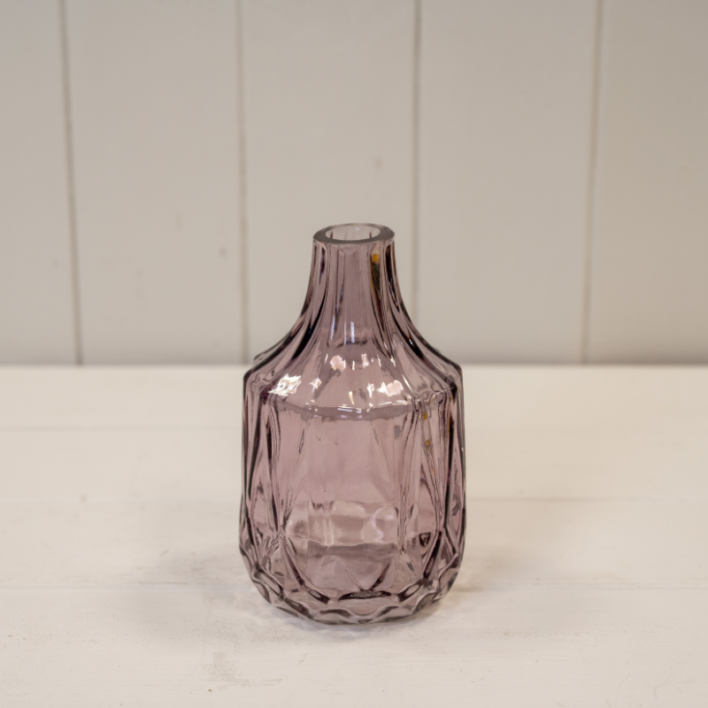 Amethyst Patterned Glass Bottle